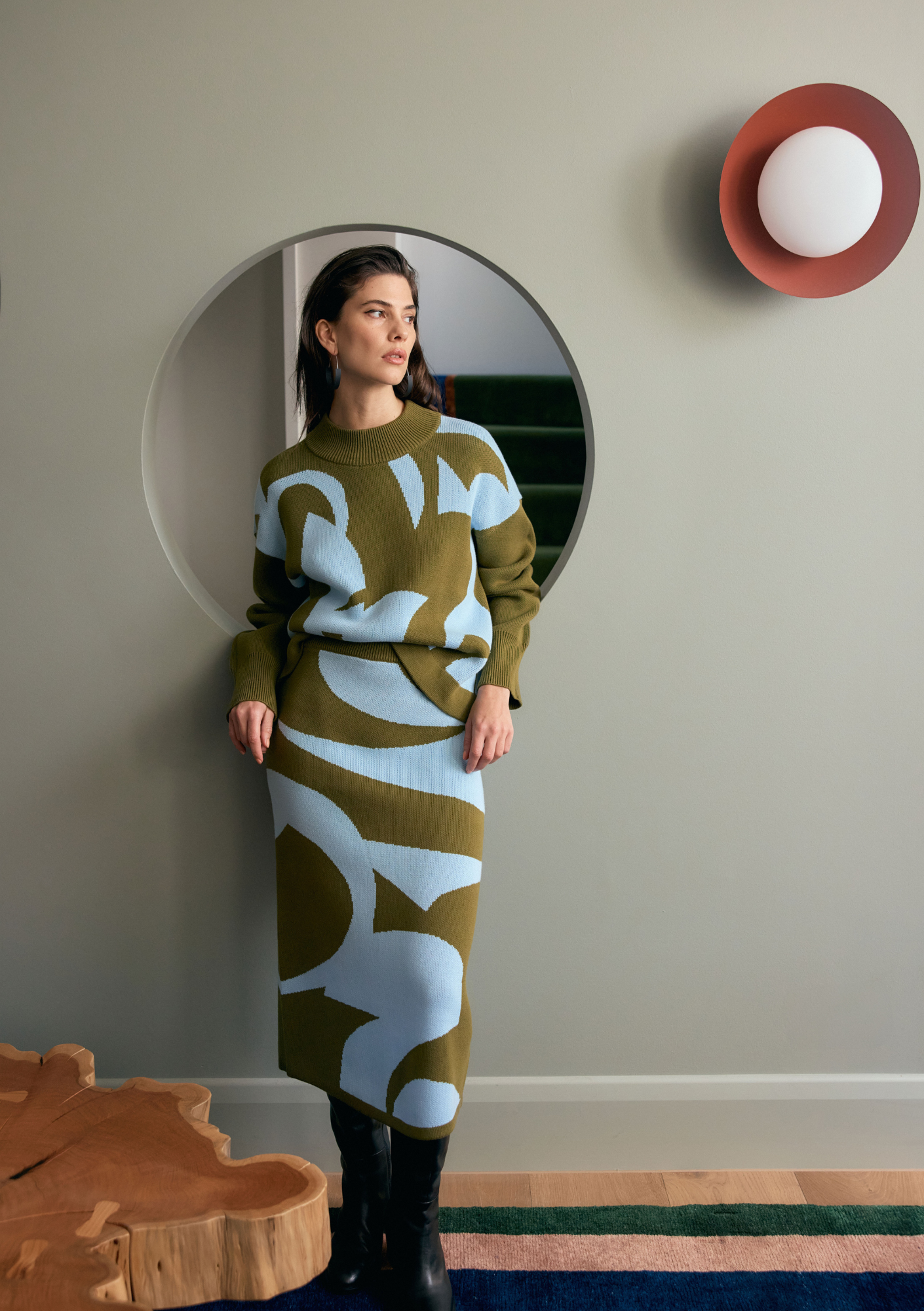 Leben Sweater - Washer Blue / Artichoke