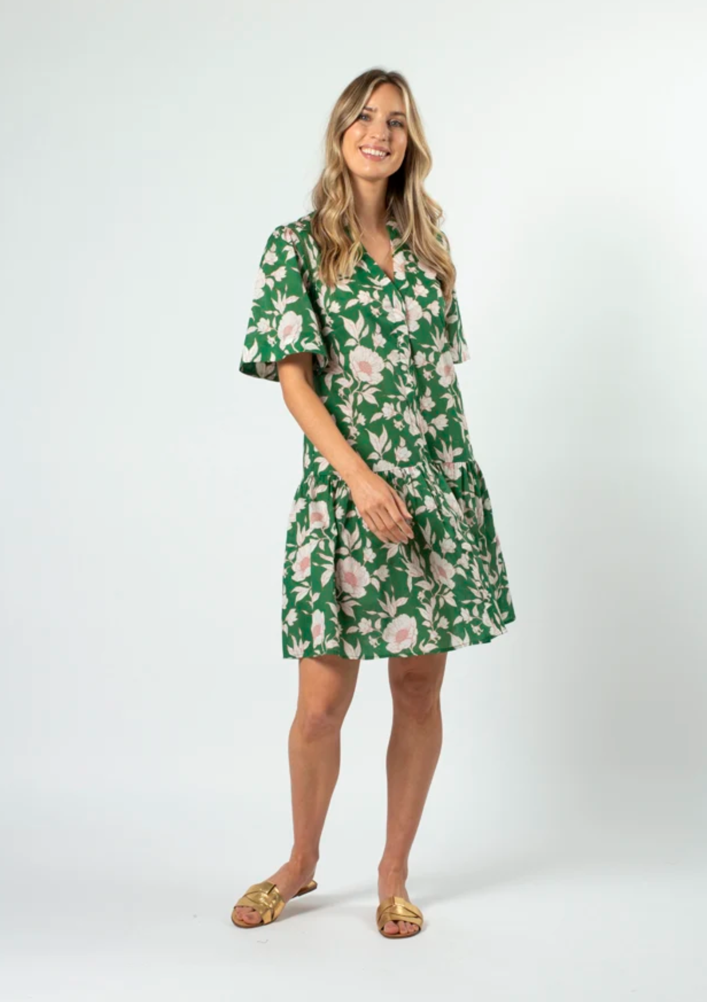 Lena Dress - Vintage Green Floral