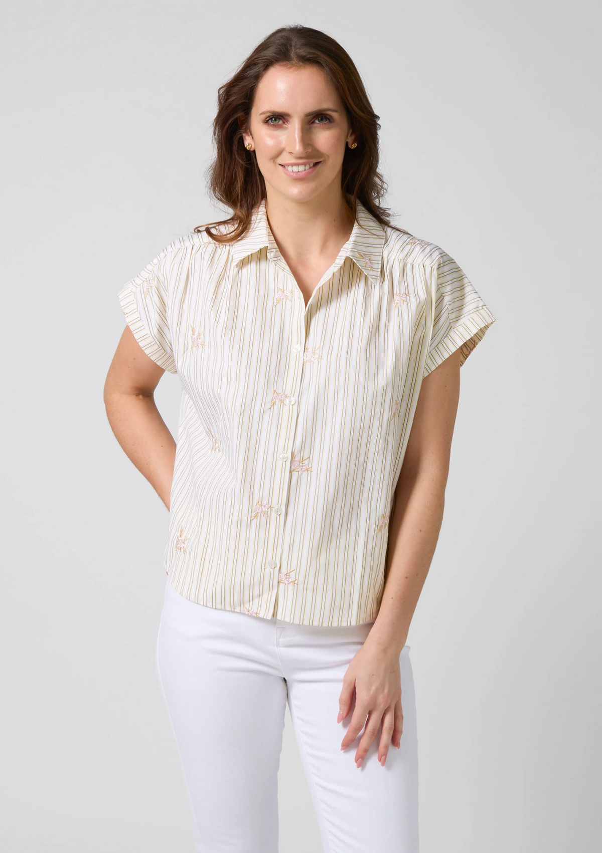 Stella + Gemma CLEARANCE Lindy Shirt - Yellow Stripe