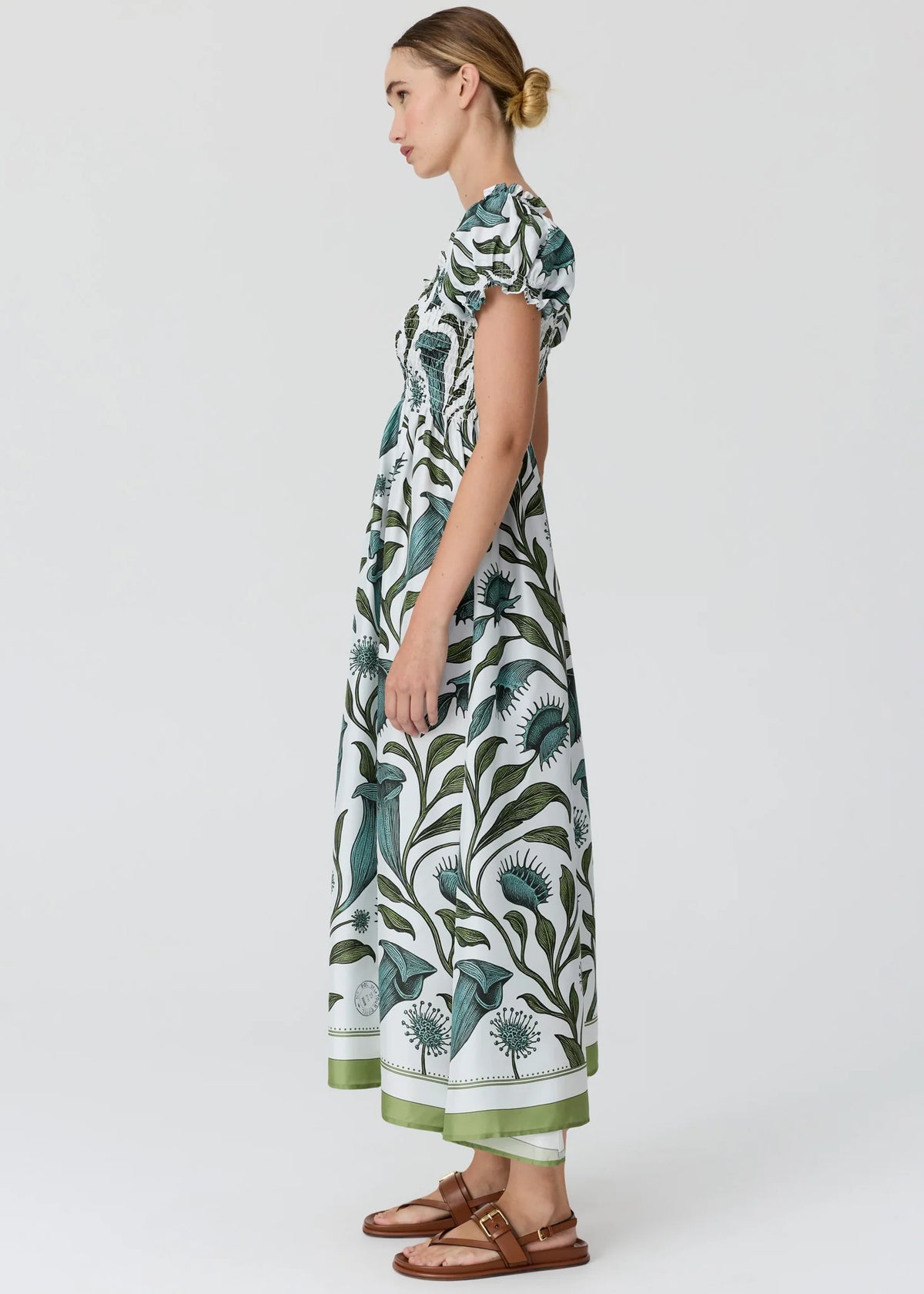 Pol Linne Silk Dress - Linne Border Print
