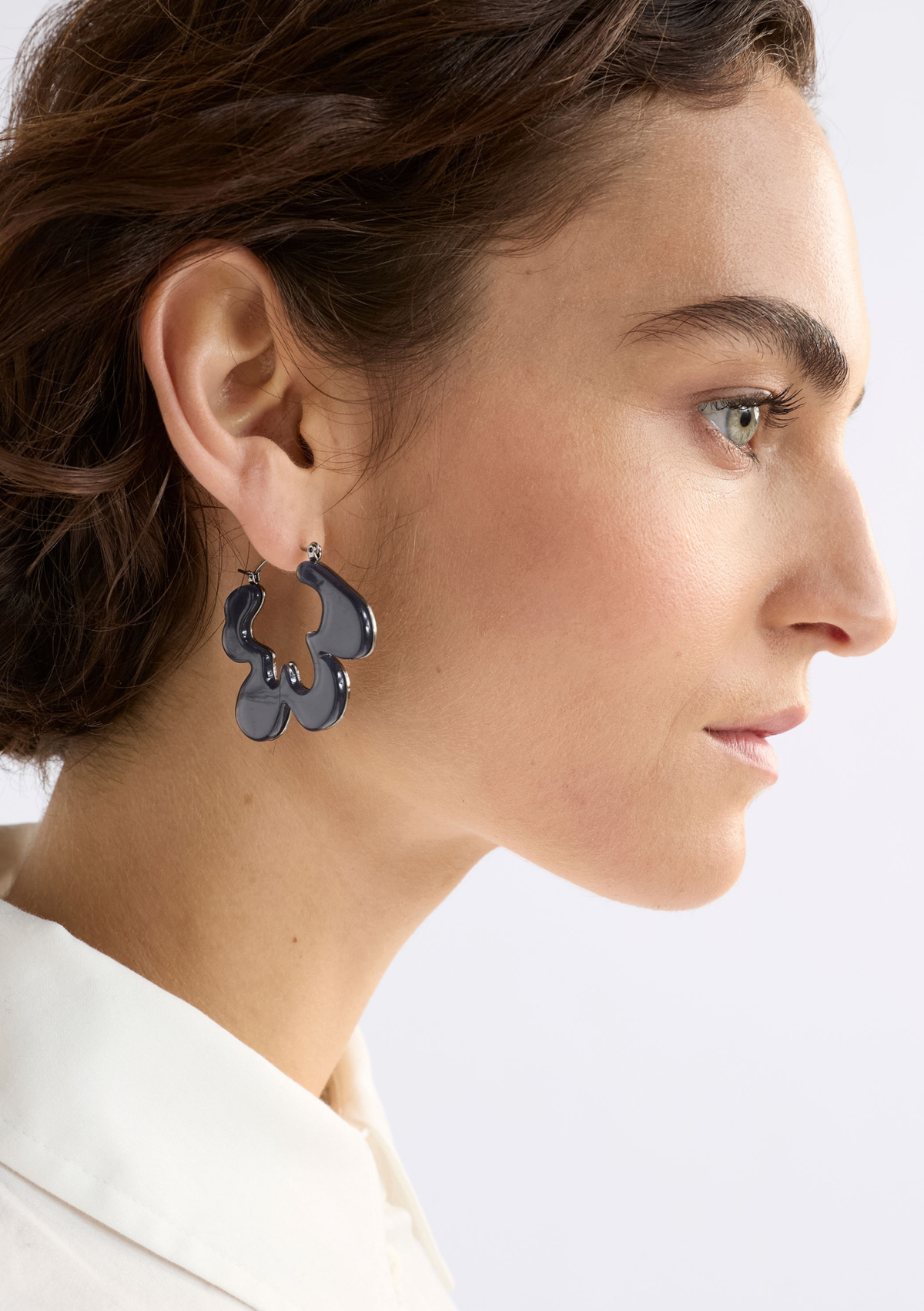 Elk Lomma Hoop Earrings - Bright Navy