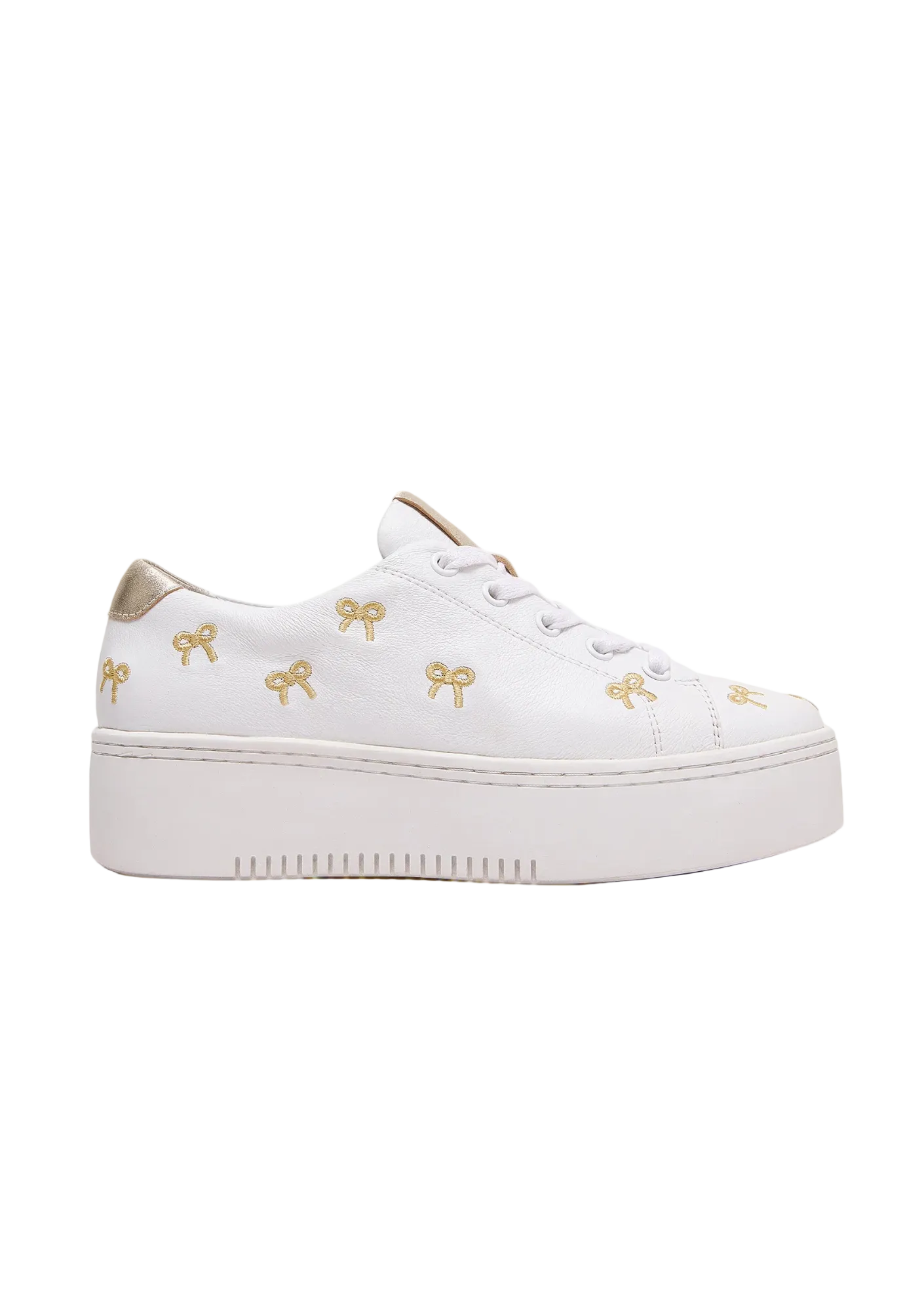 Love Knot Sneaker - White with Gold Bows COMING SOON