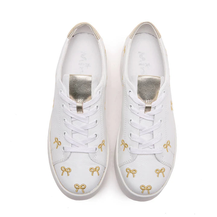 Love Knot Sneaker - White with Gold Bows COMING SOON