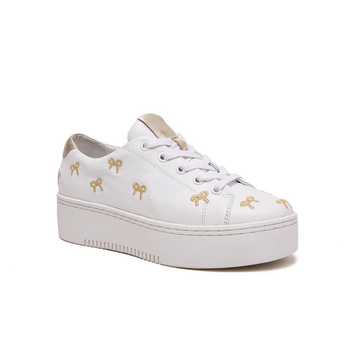 Love Knot Sneaker - White with Gold Bows COMING SOON