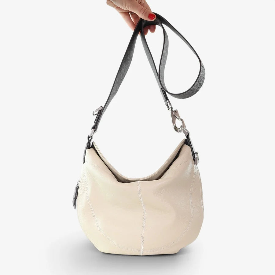 Marco Crossbody Bag - Cream with Cafe Strap