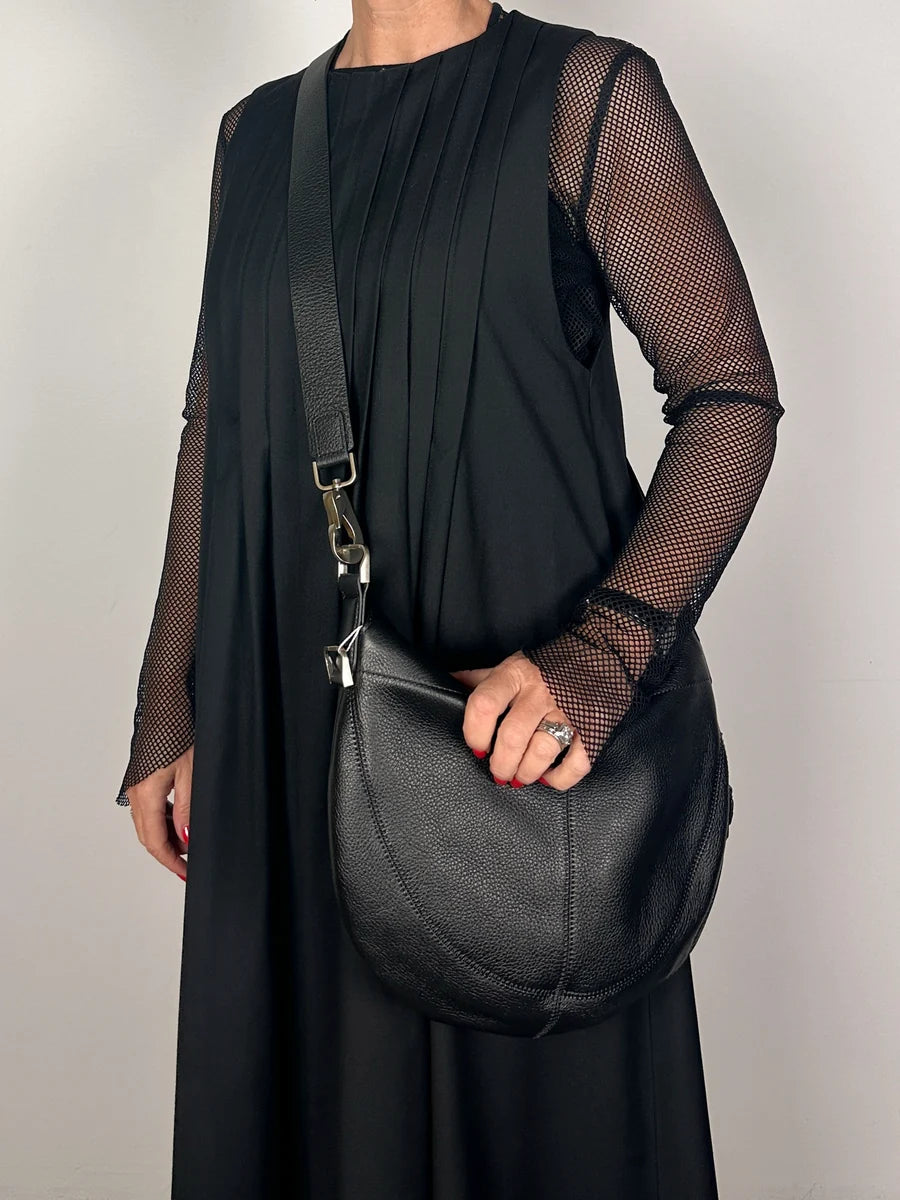 Marco Crossbody Bag - Black with Black Strap