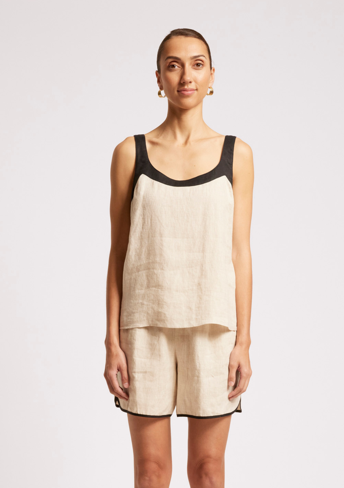 Eb + Ive Maris Splice Tank - Tusk / Black