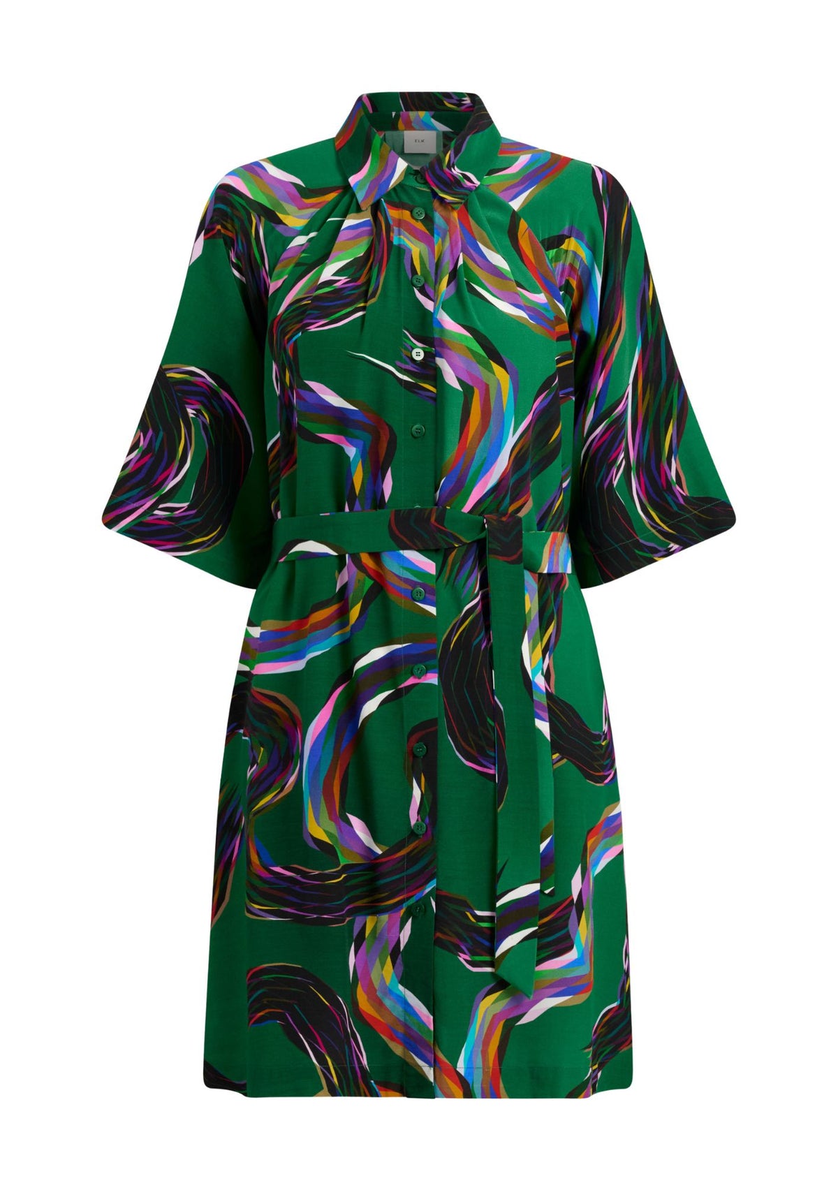 Elk Metz Short Dress - Facet Print