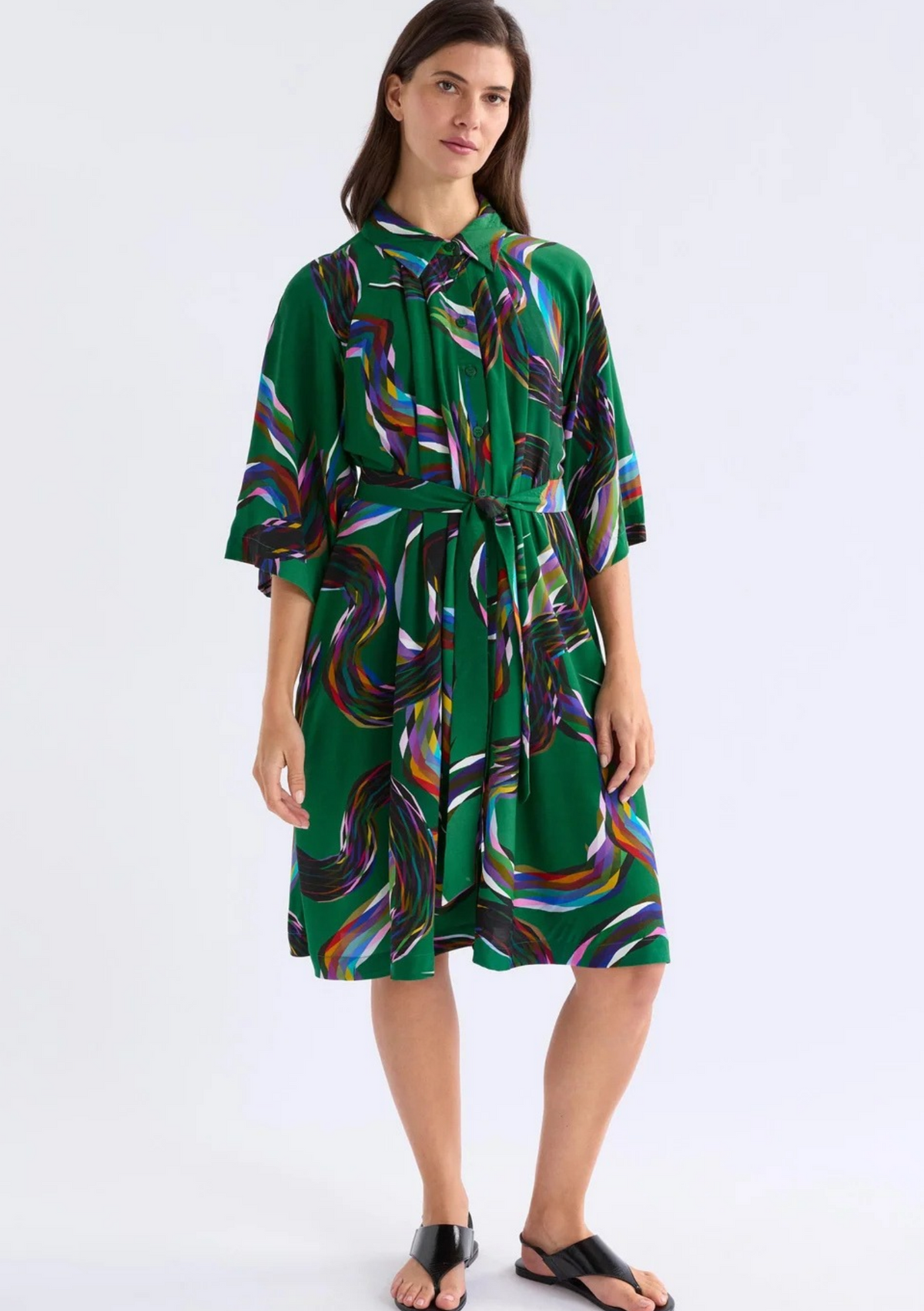 Elk Metz Short Dress - Facet Print