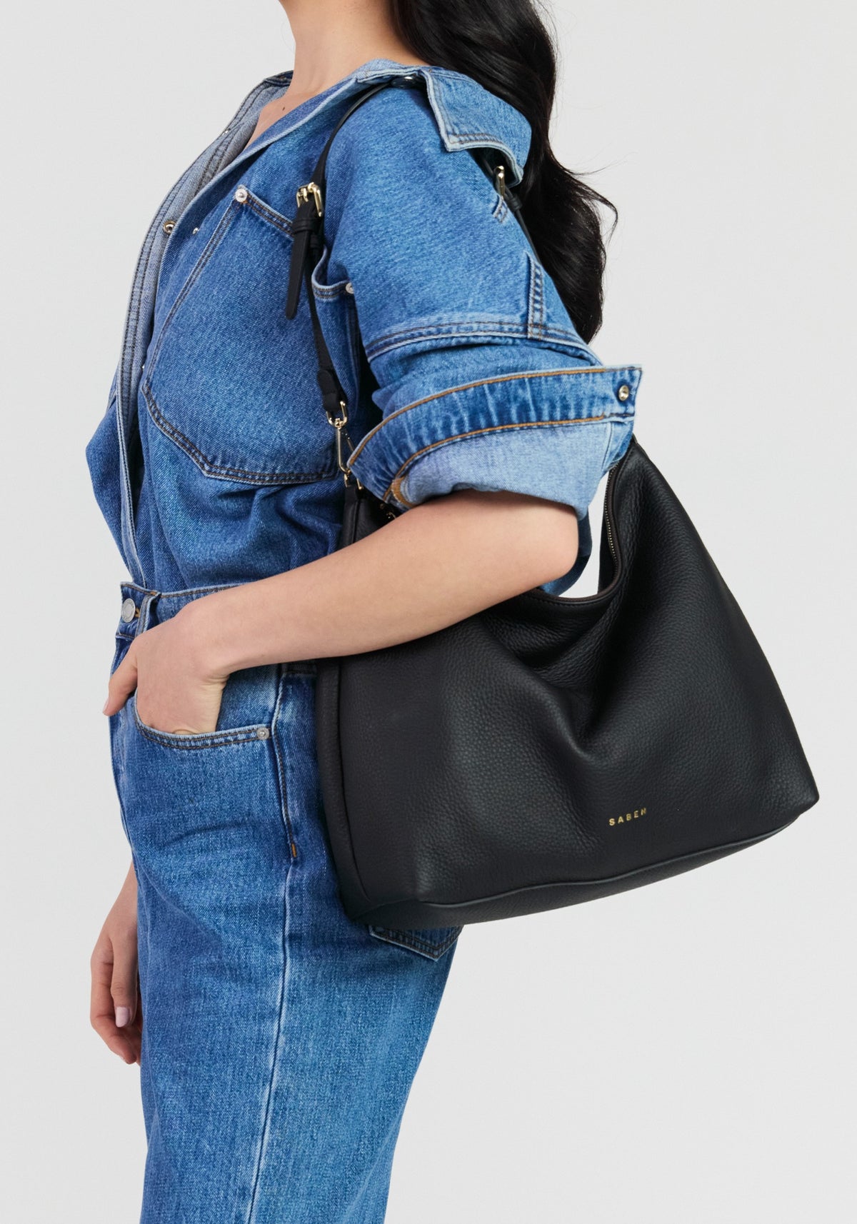Saben Miki Shoulder Bag - Black Luxe