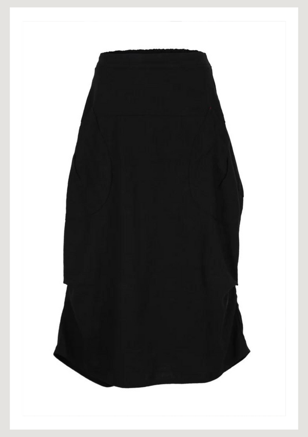 Milwaukee Fiesta Skirt - Black Slub Linen