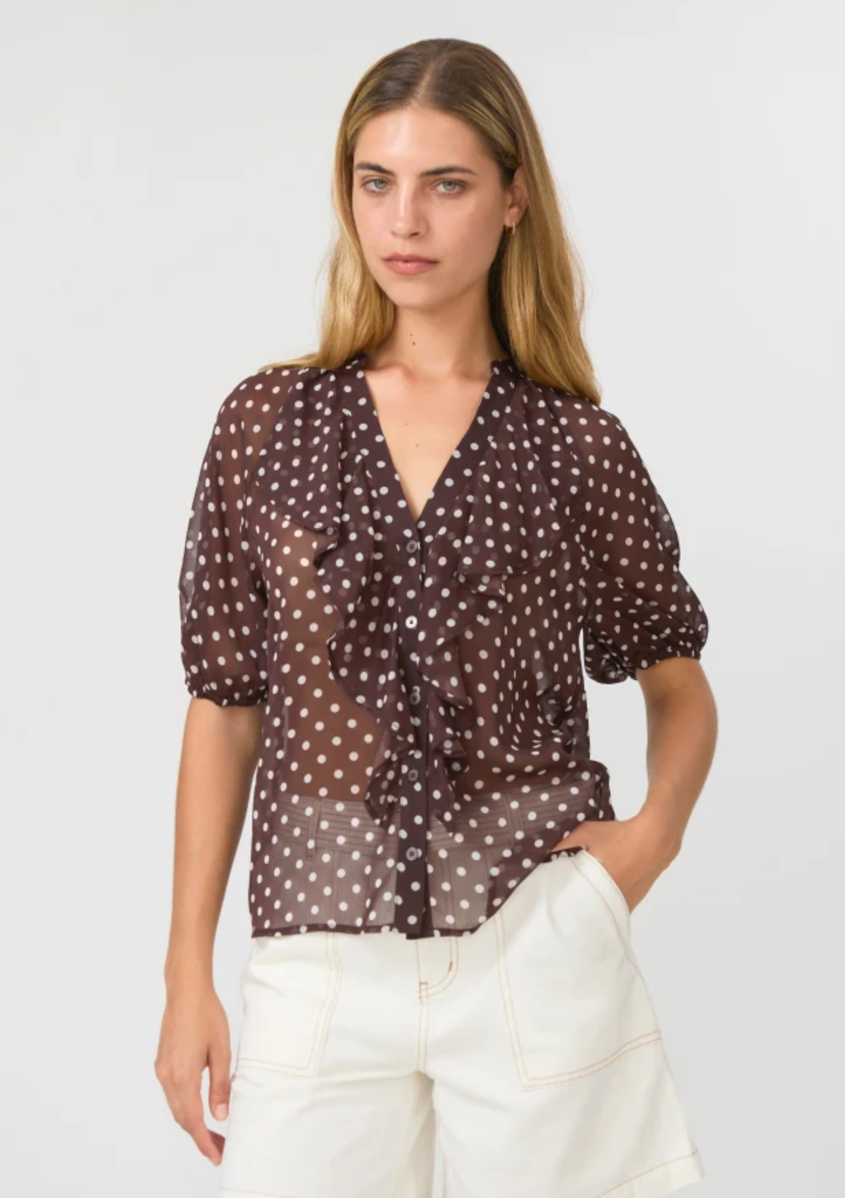 Stella + Gemma Monet Blouse - Chocolate Spot