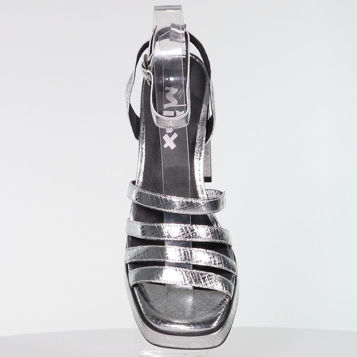 Minx CLEARANCE Monet Heels - Silver Lizard Emboss