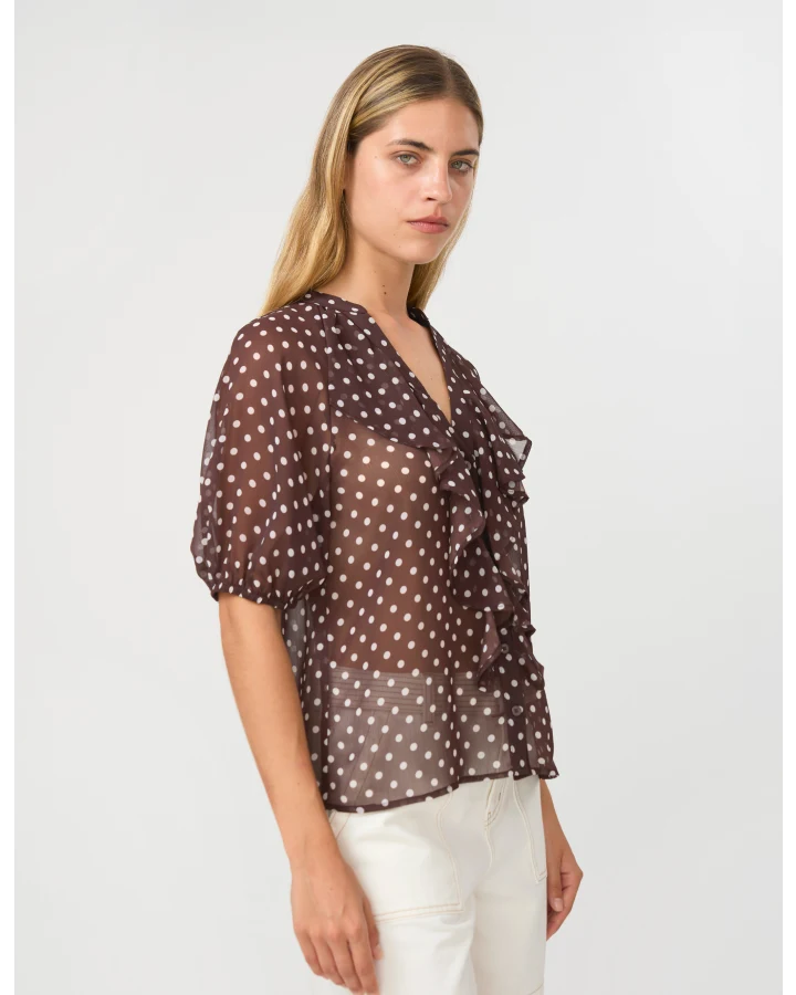Stella + Gemma Monet Blouse - Chocolate Spot