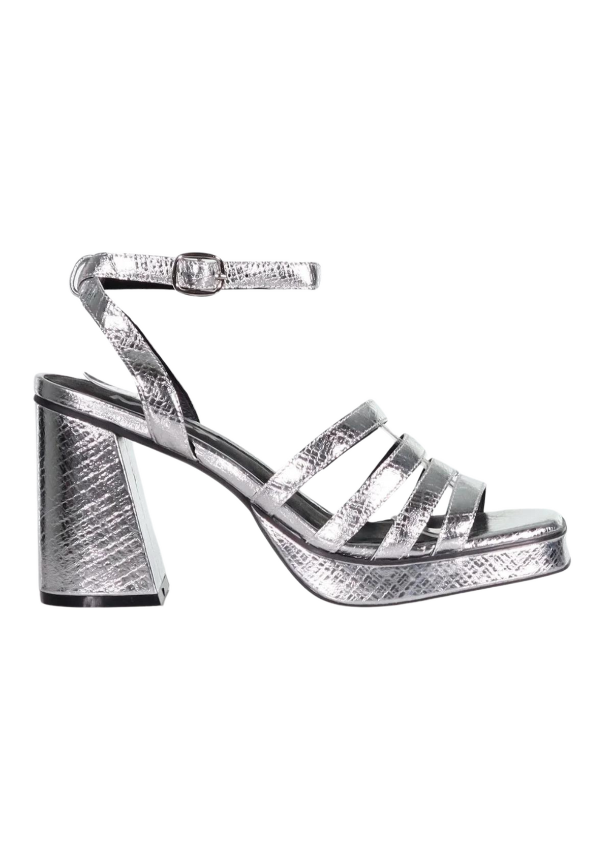 Minx CLEARANCE Monet Heels - Silver Lizard Emboss