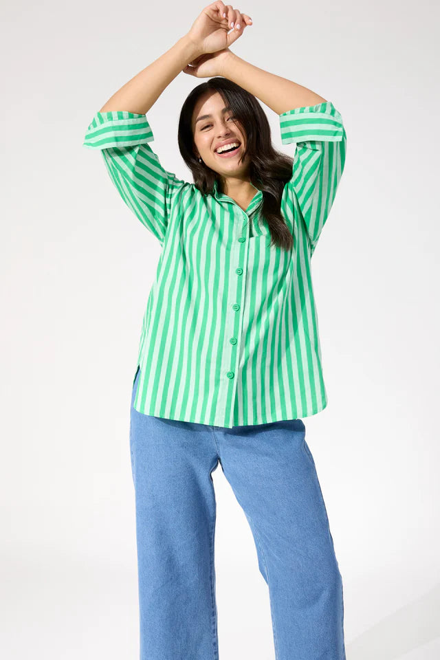 Monterosa Stripe Shirt - Green COMING SOON