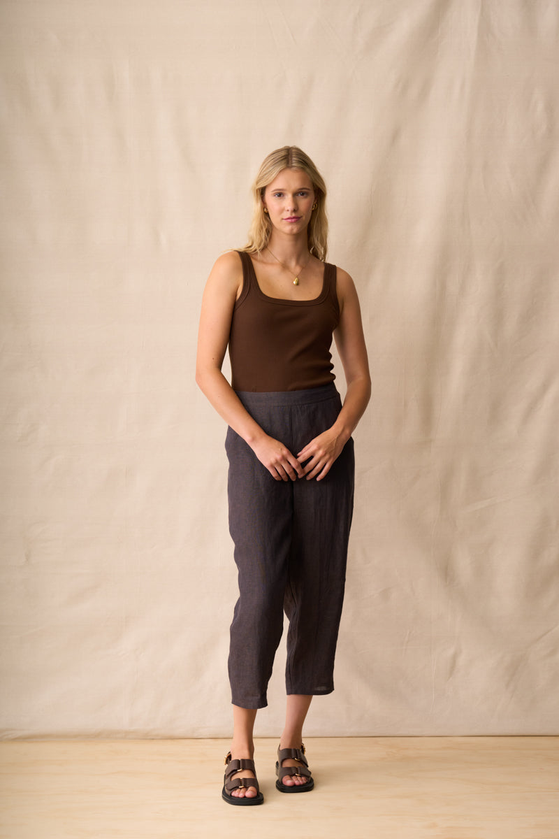 Noah Square Neck Tank Top - Carob COMING SOON