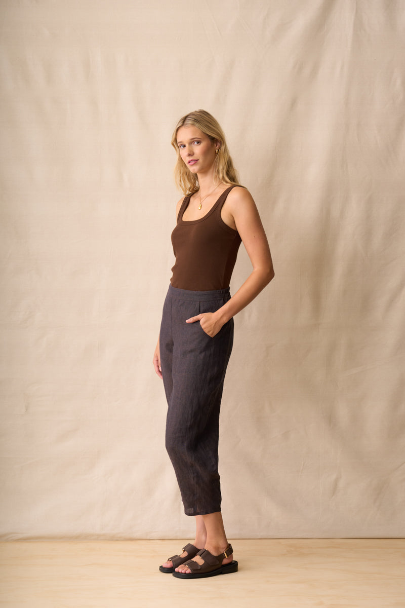Noah Square Neck Tank Top - Carob COMING SOON
