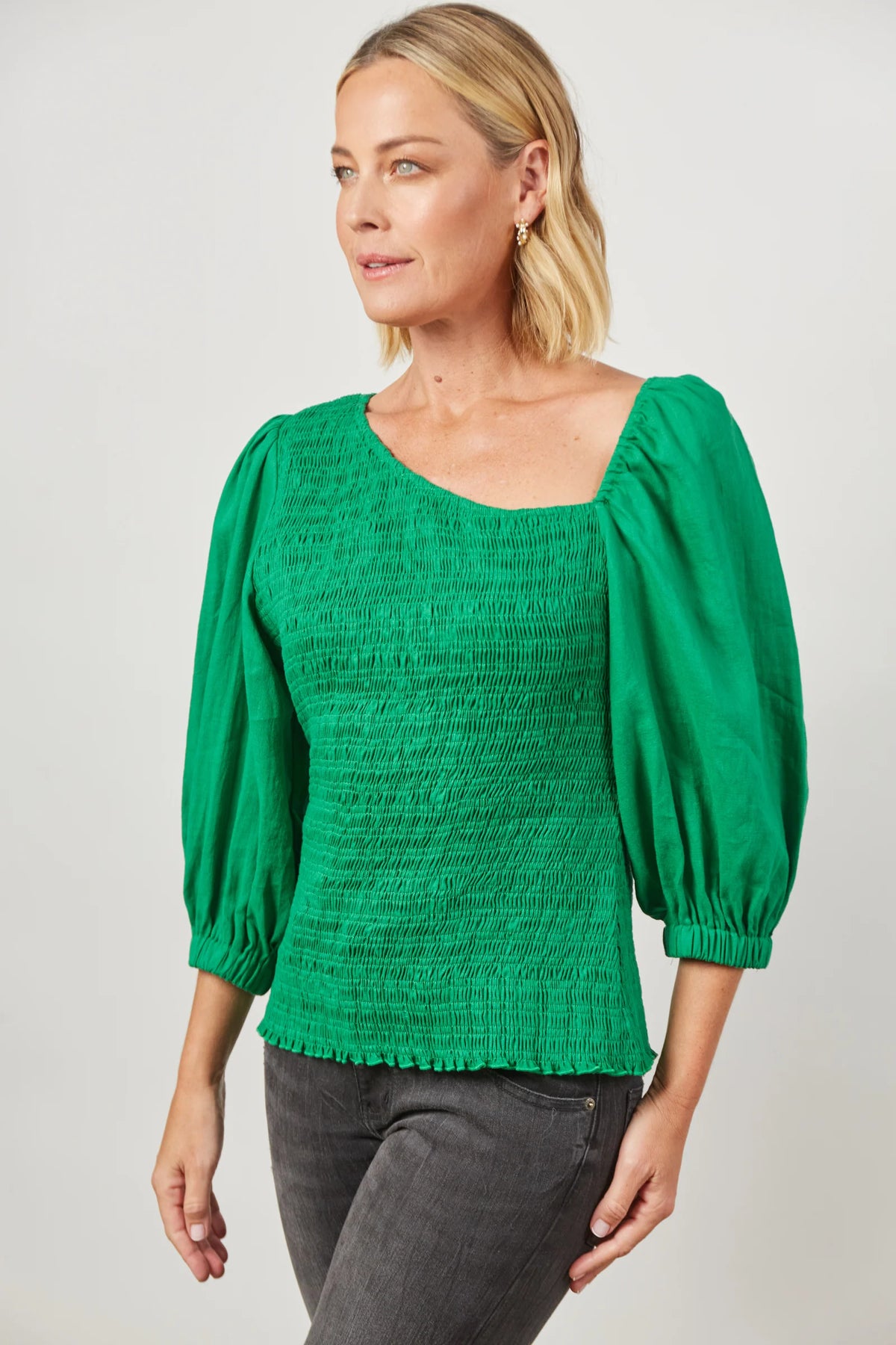 Isle of Mine CLEARANCE Panorama Shirred Top - Meadow