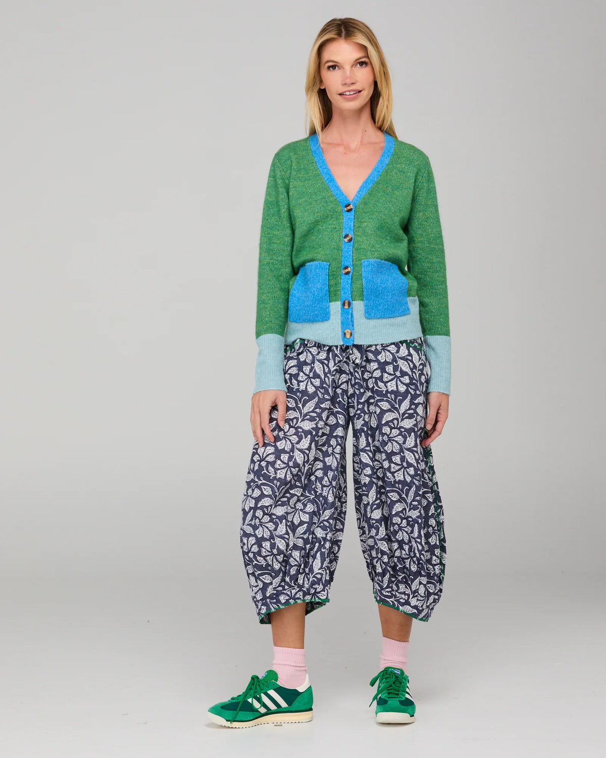 Boom Shankar Poet Cardigan - Green Multi