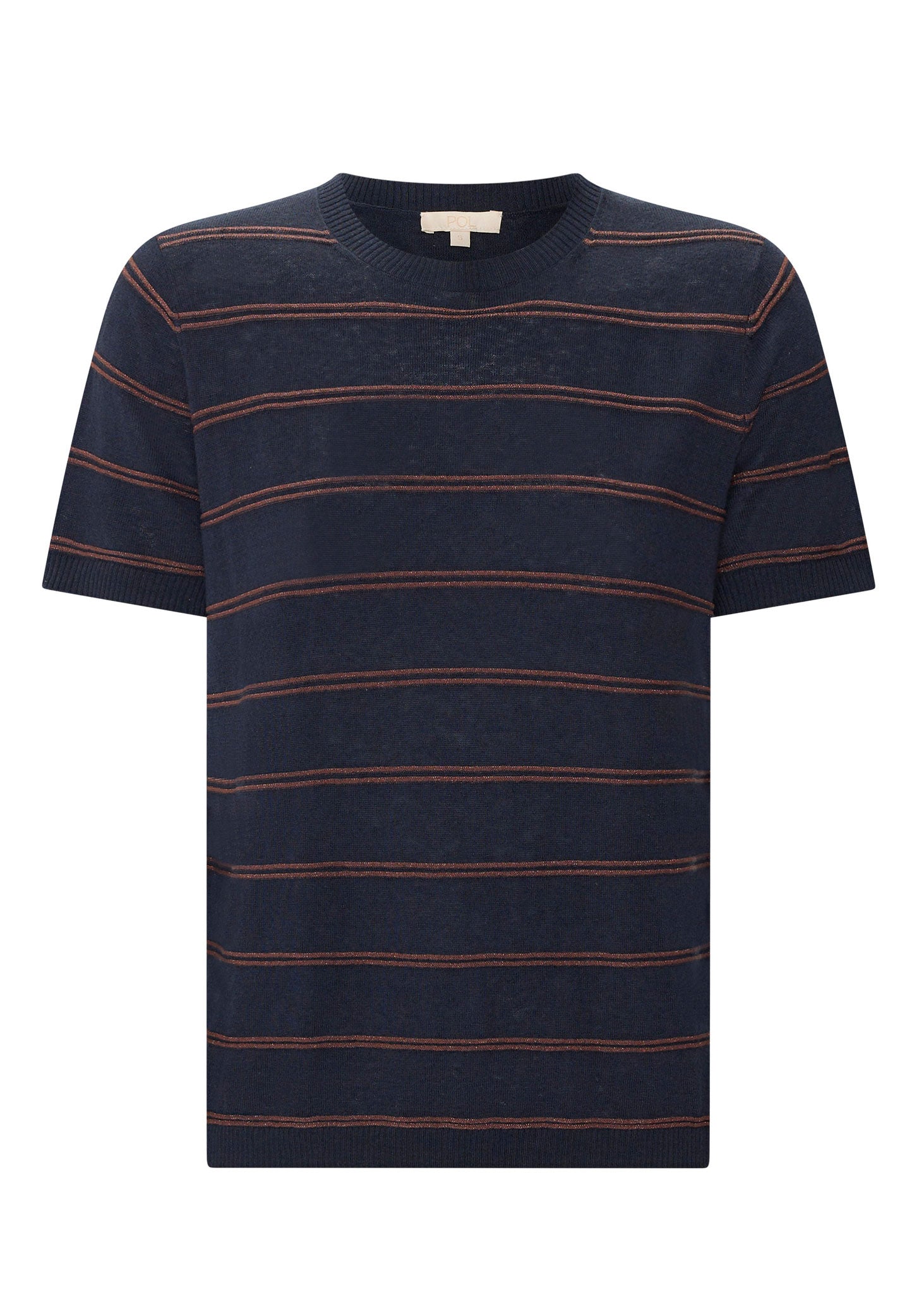 Sable Stripe Tee - Ink / Choc