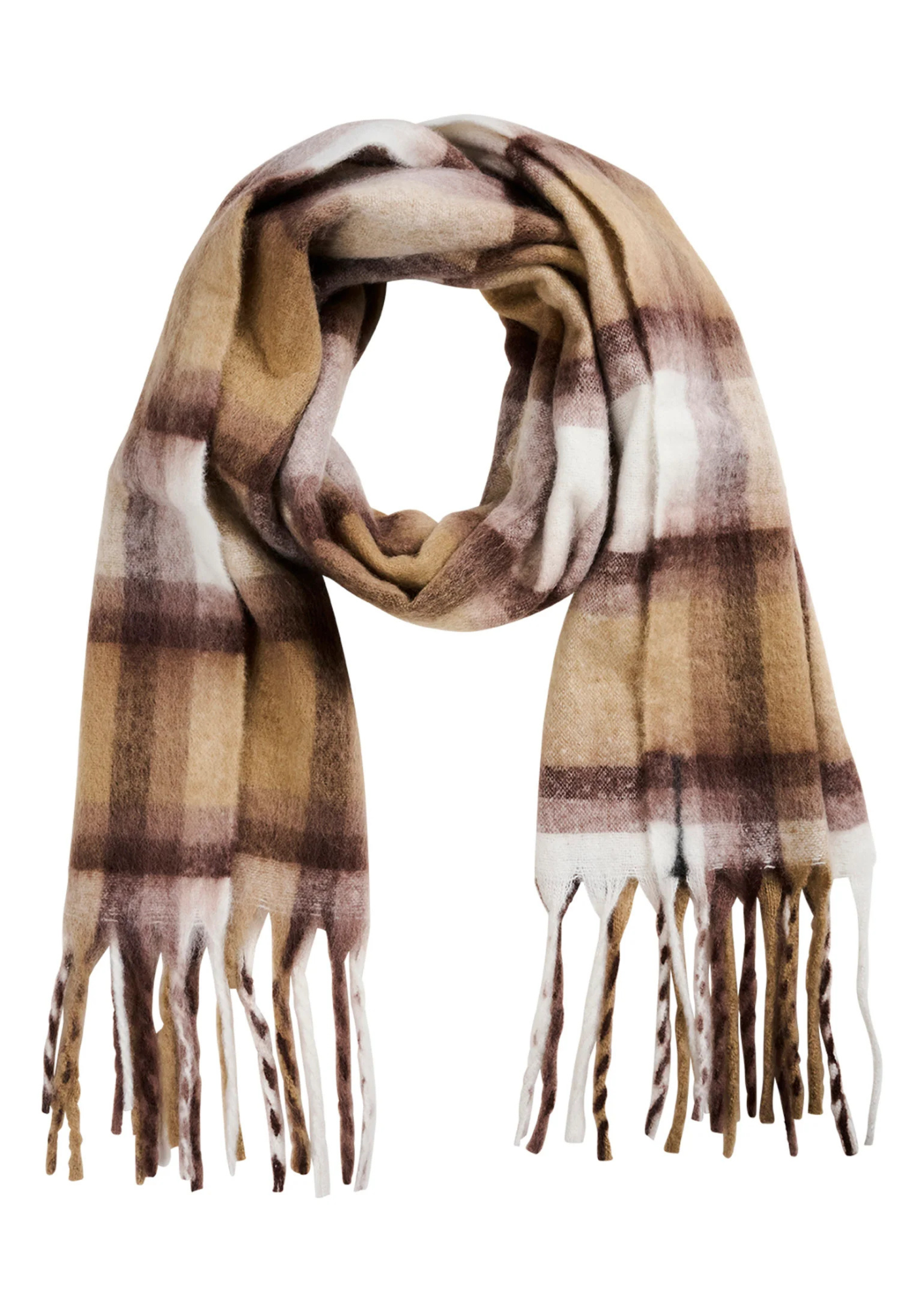 Sloane Check Scarf - Stone COMING SOON