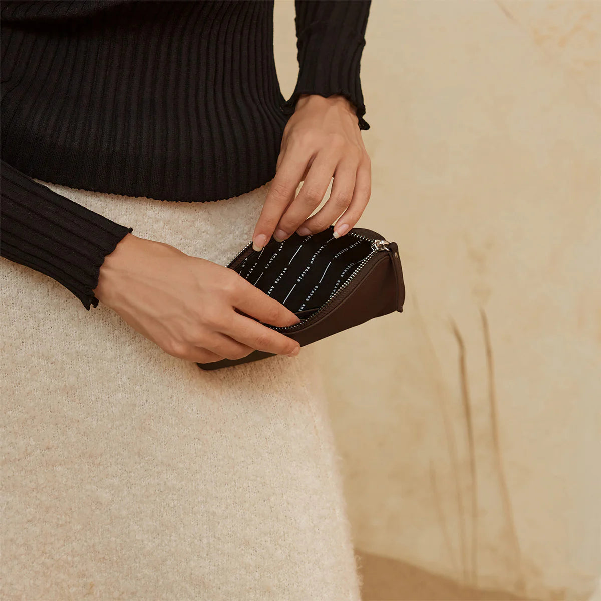 Status Anxiety Smoke and Mirrors Pouch Wallet - Cocoa
