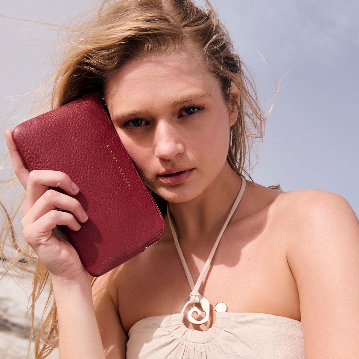 Status Anxiety Smoke and Mirrors Pouch Wallet - Rouge