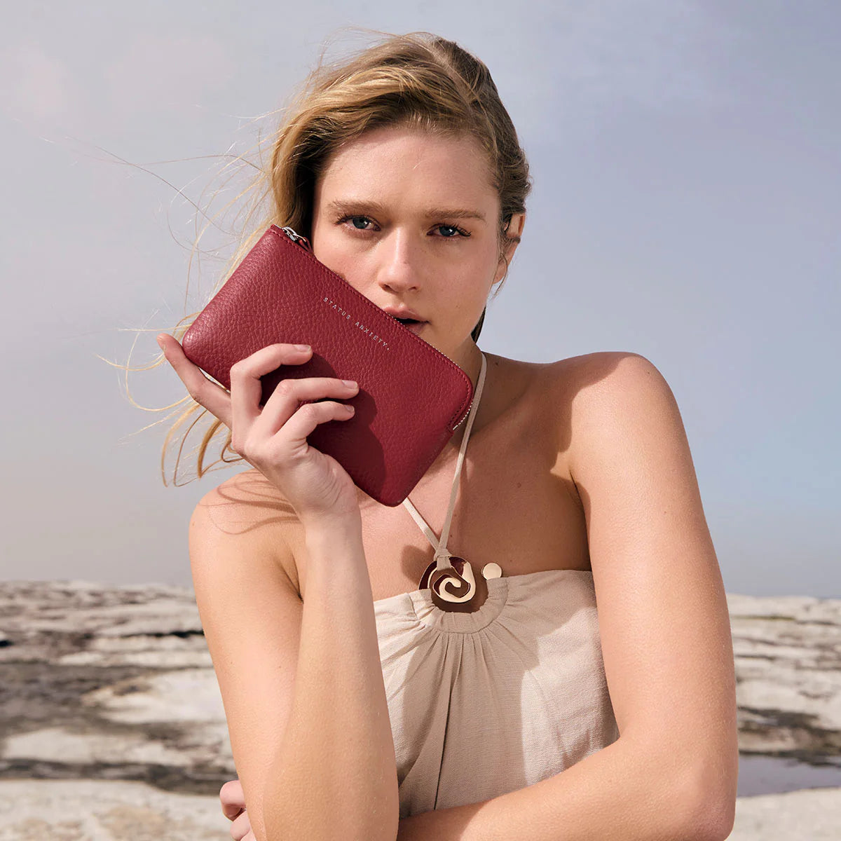 Status Anxiety Smoke and Mirrors Pouch Wallet - Rouge