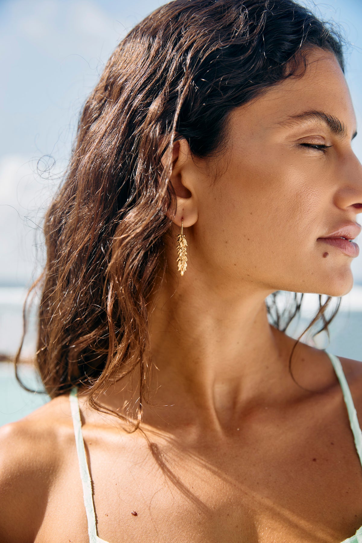 Eb + Ive Solara Earring - Gold Leaf