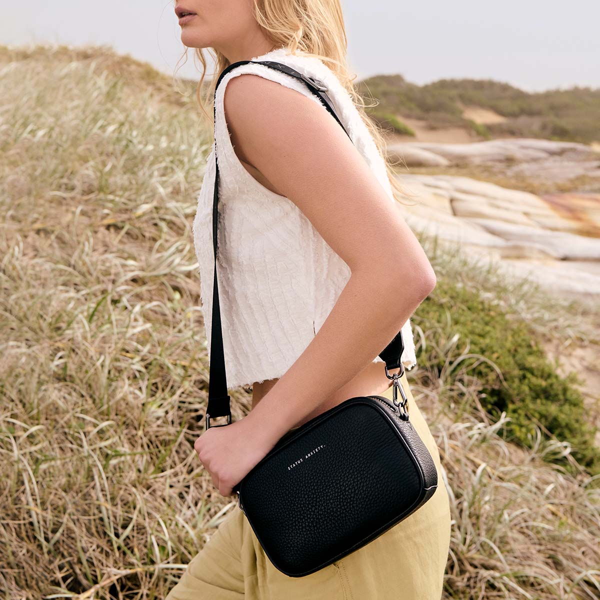 Plunder Bag with Webbed Strap - Black