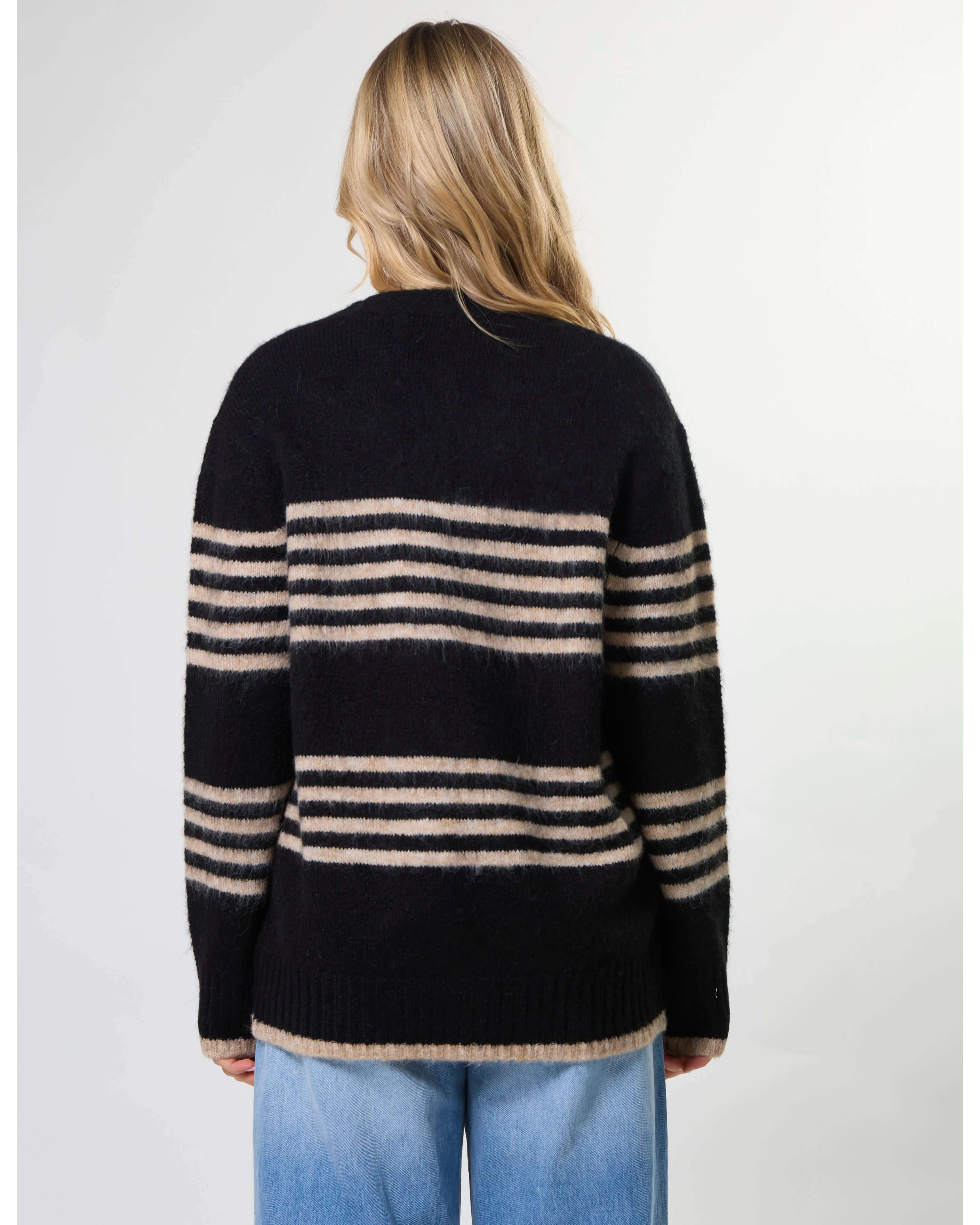 Stripe Cardigan - Black Sand