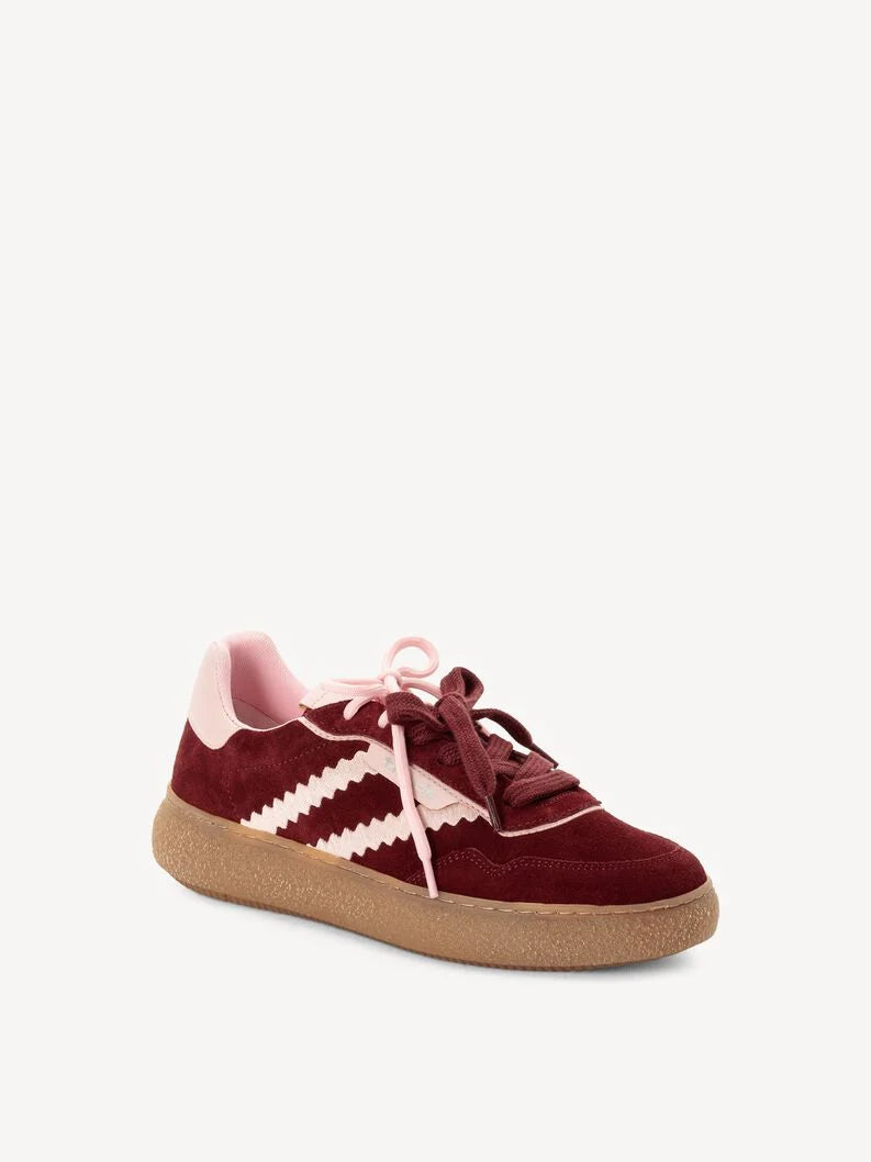 Tamaris Leather Sneaker - Merlot Comb