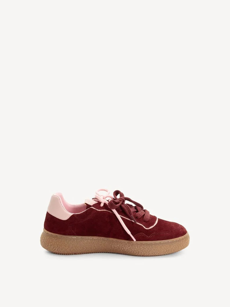 Tamaris Leather Sneaker - Merlot Comb