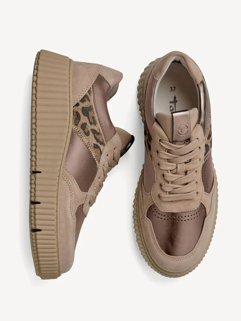 Tamaris Leather Sneaker - Bronce Combo