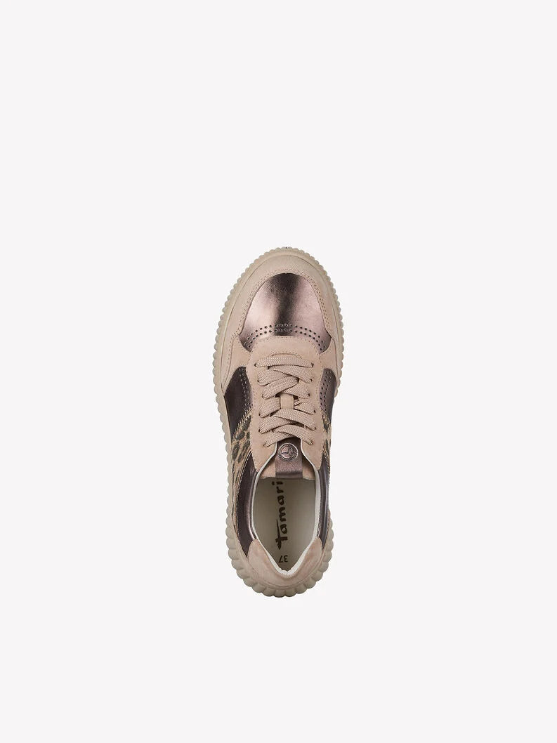 Tamaris Leather Sneaker - Bronce Combo