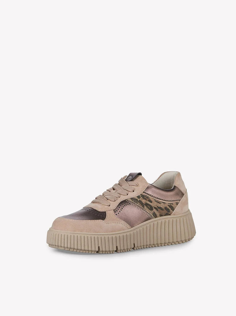 Tamaris Leather Sneaker - Bronce Combo