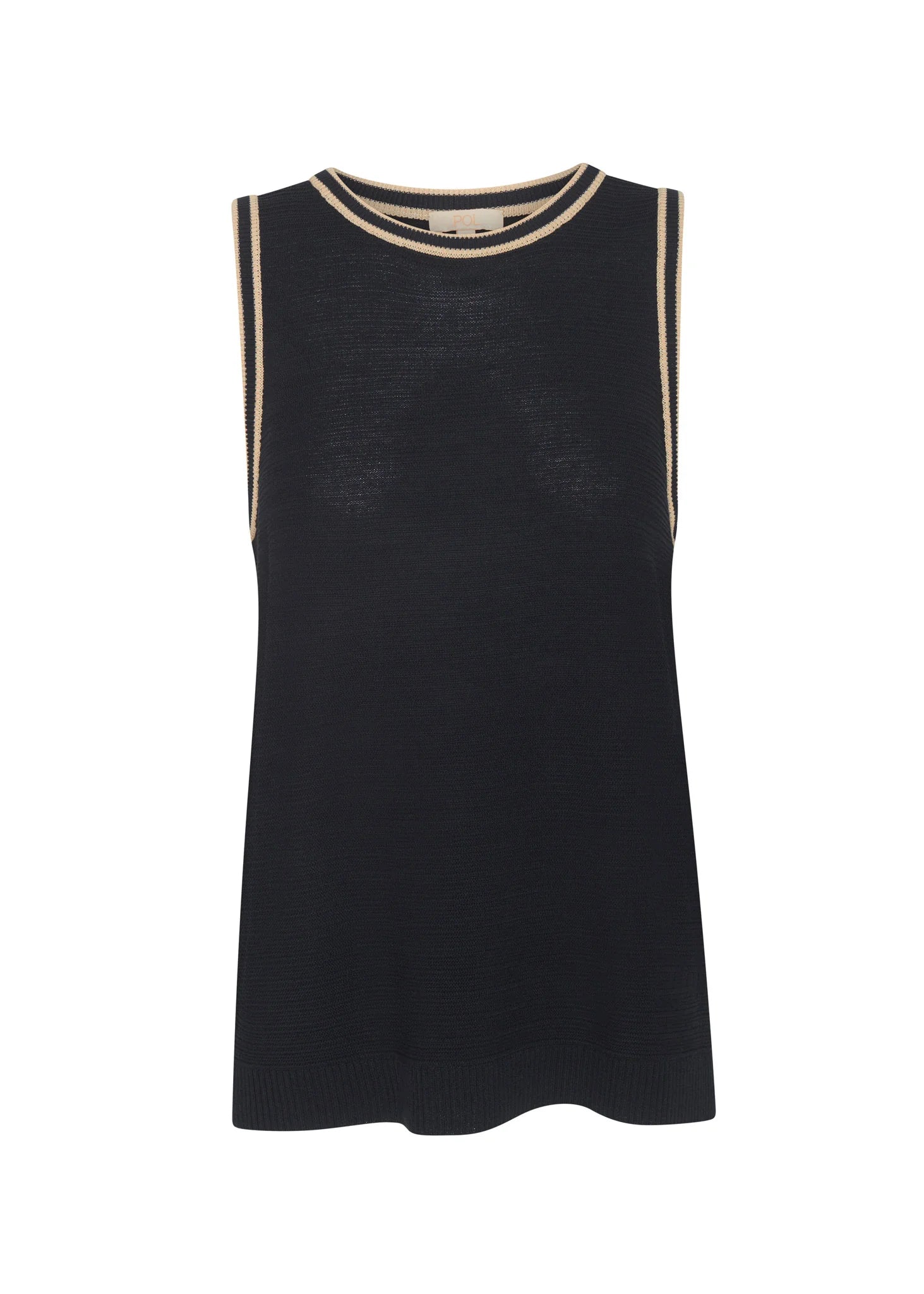 Tedd Knit Tank Top - Ink / Camel