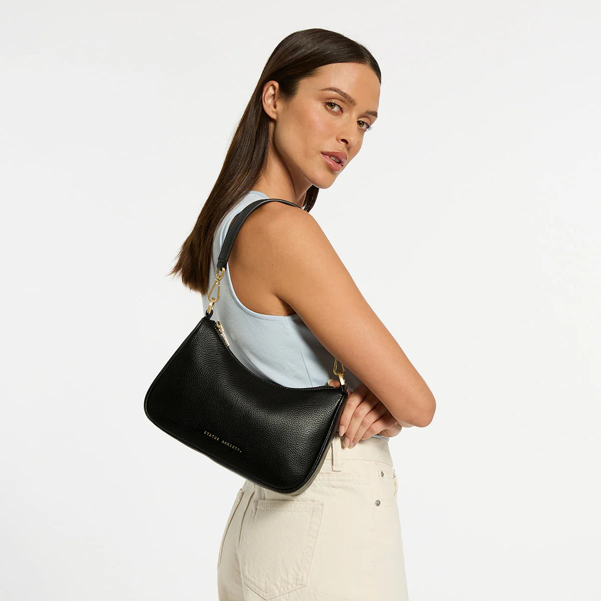 Look Both Ways Bag - Black / Brushed Gold