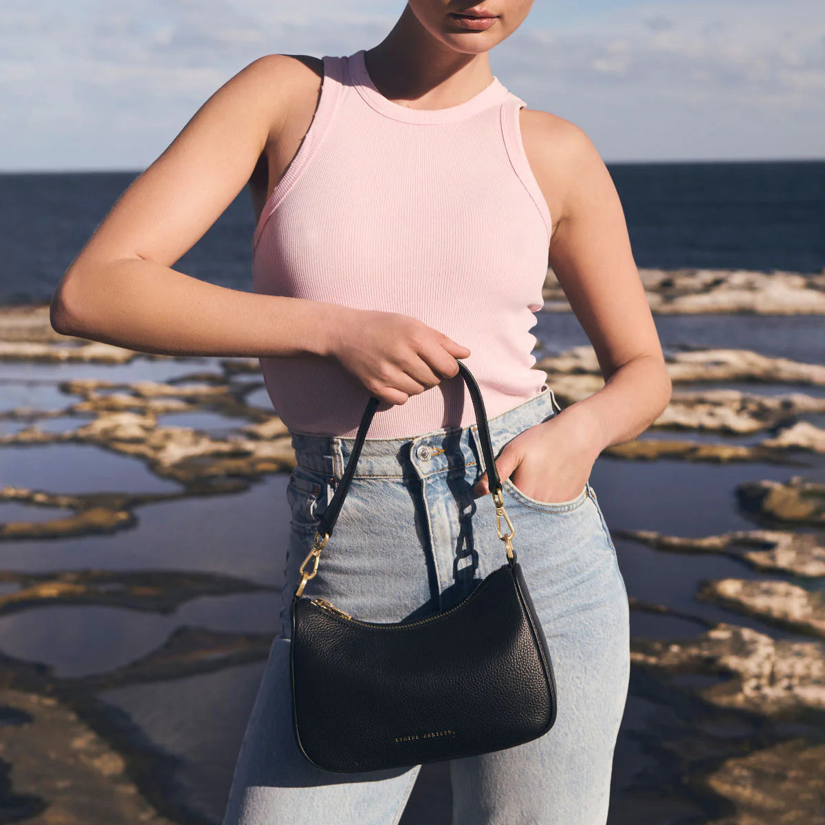 Look Both Ways Bag - Black / Brushed Gold
