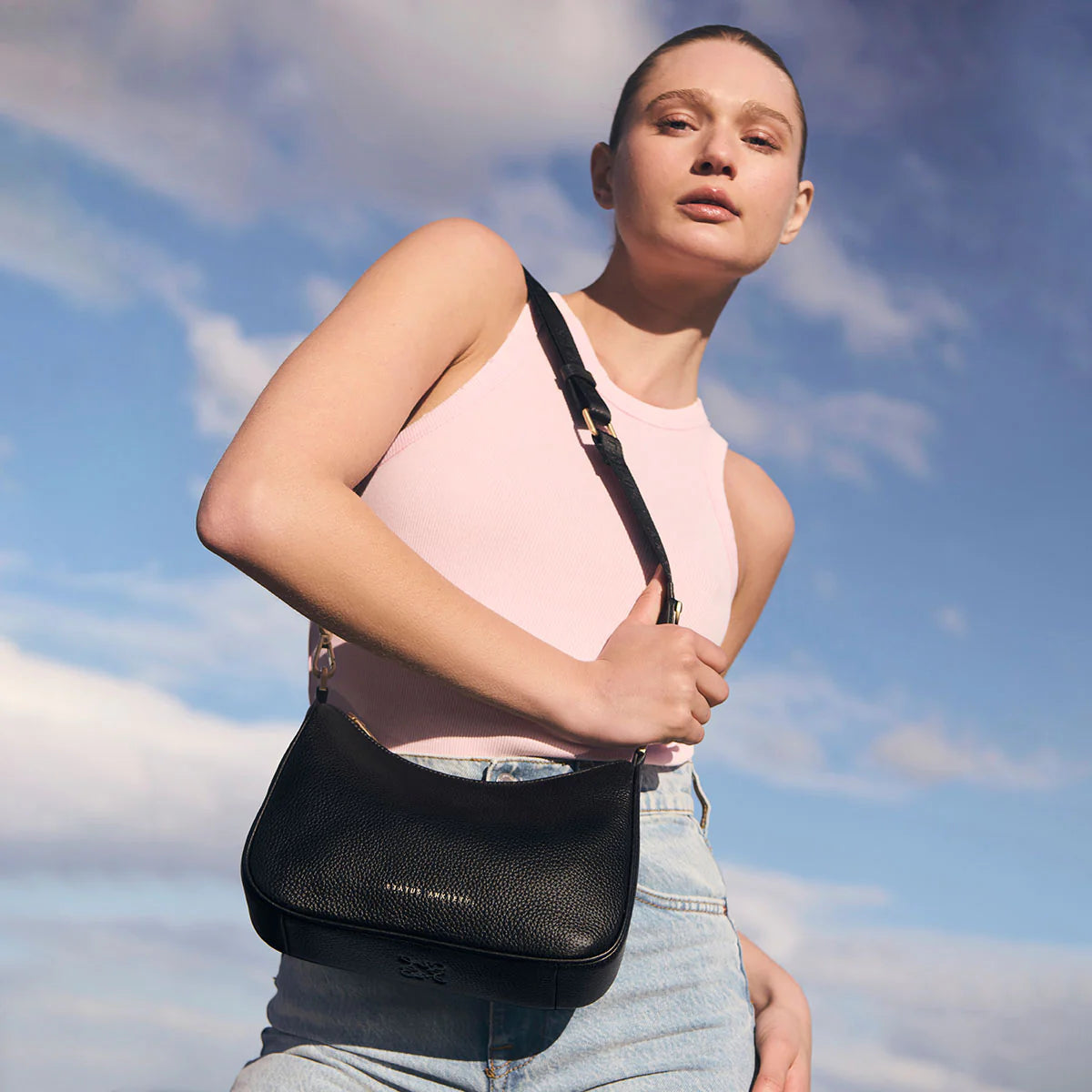 Look Both Ways Bag - Black / Brushed Gold