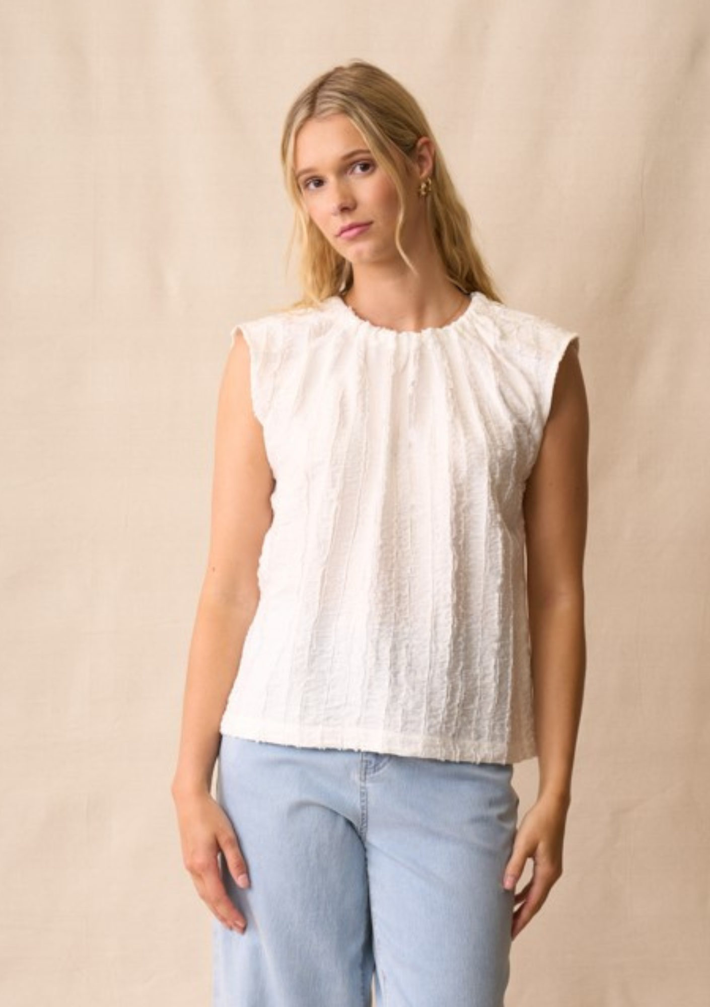 Tie Back Top - Blanc