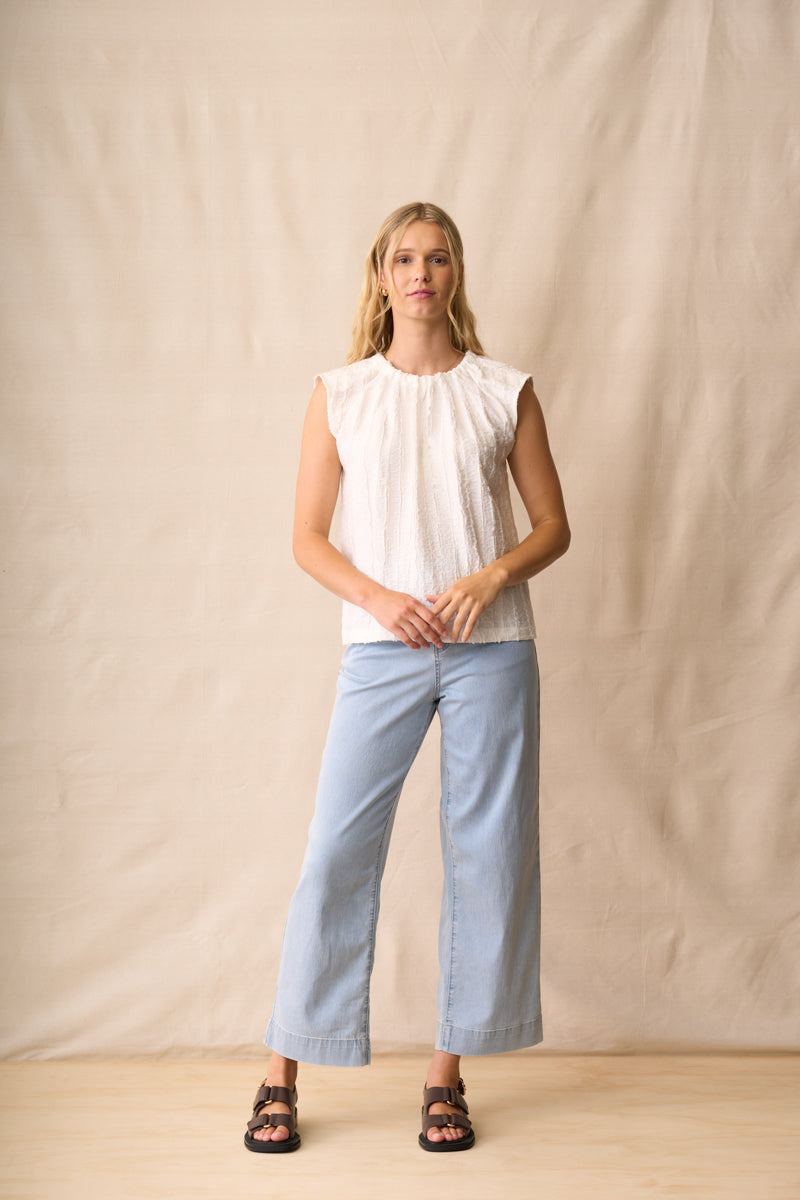 Neris Tie Back Top - Blanc