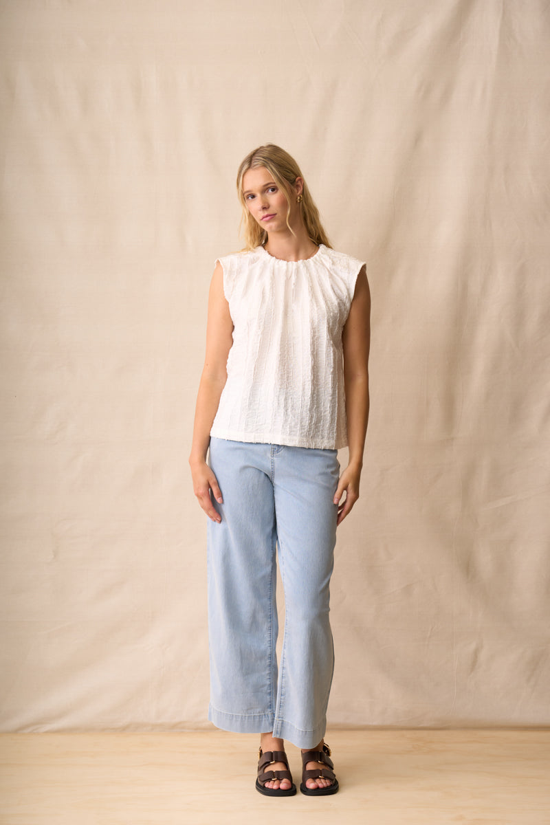 Neris Tie Back Top - Blanc