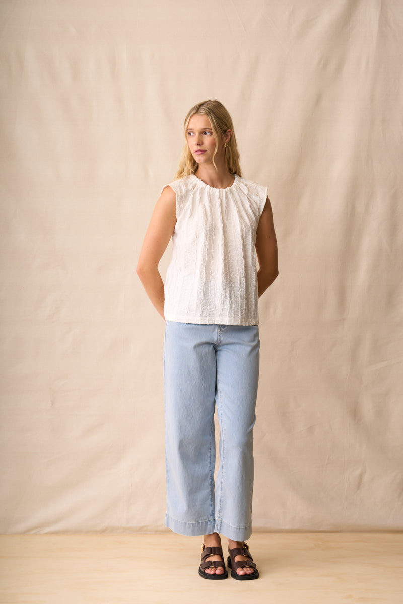 Neris Tie Back Top - Blanc