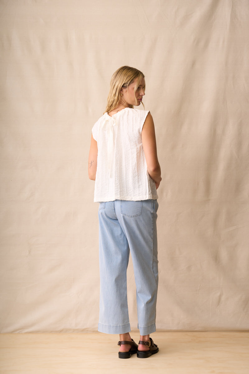 Neris Tie Back Top - Blanc