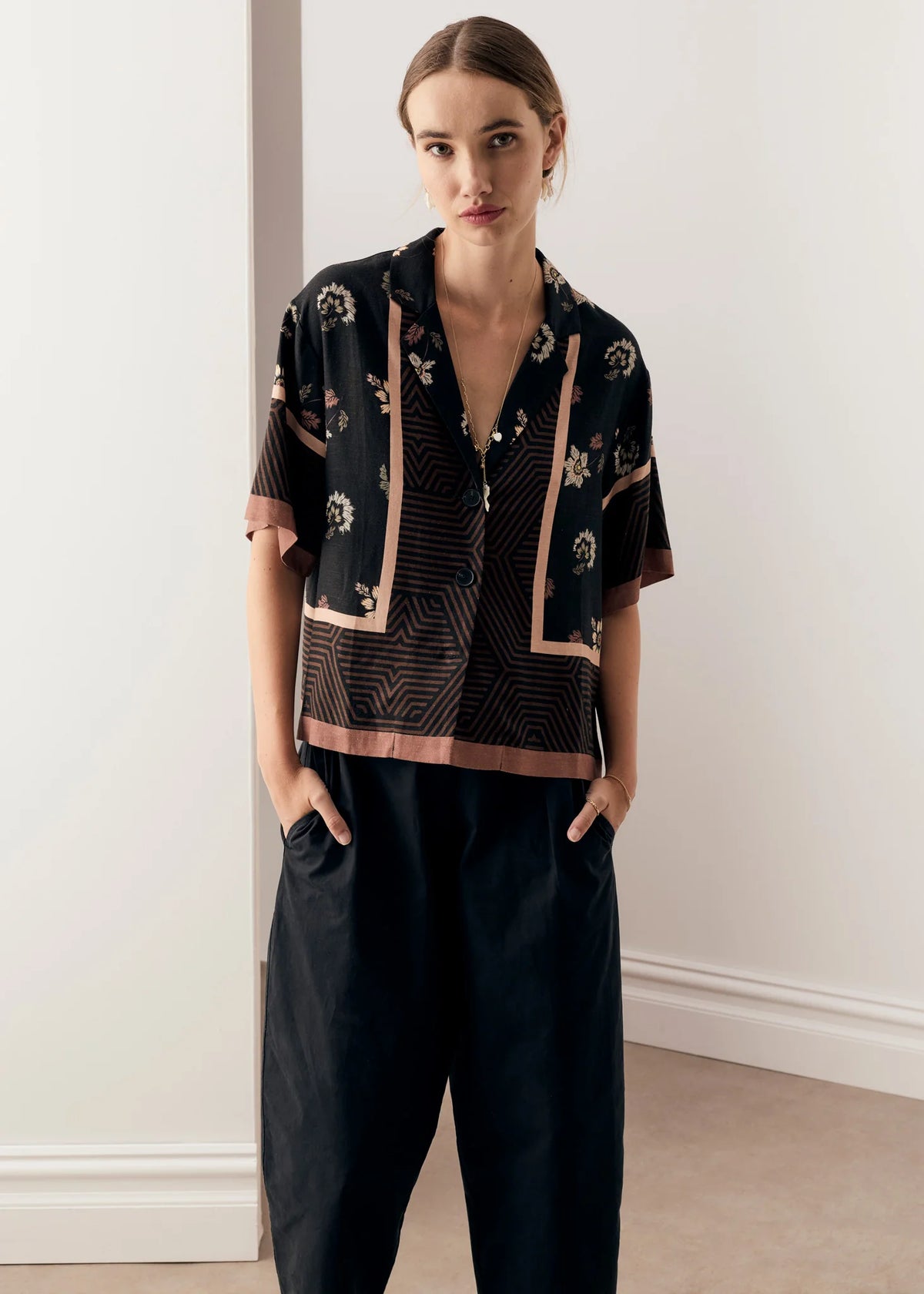 Pol Trellis Shirt - Trellis Scarf Print