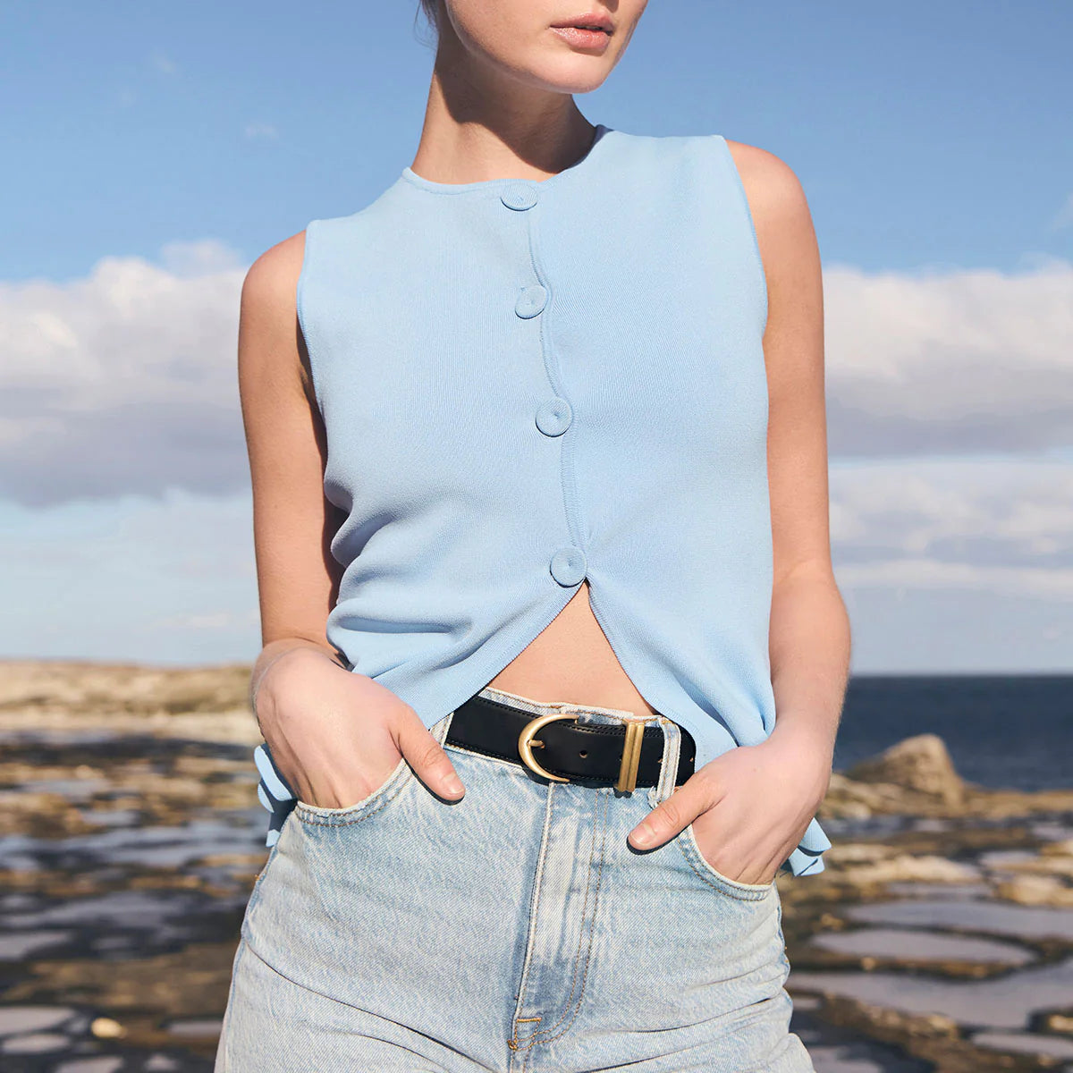 Under Your Spell Belt - Black Nappa / Gold