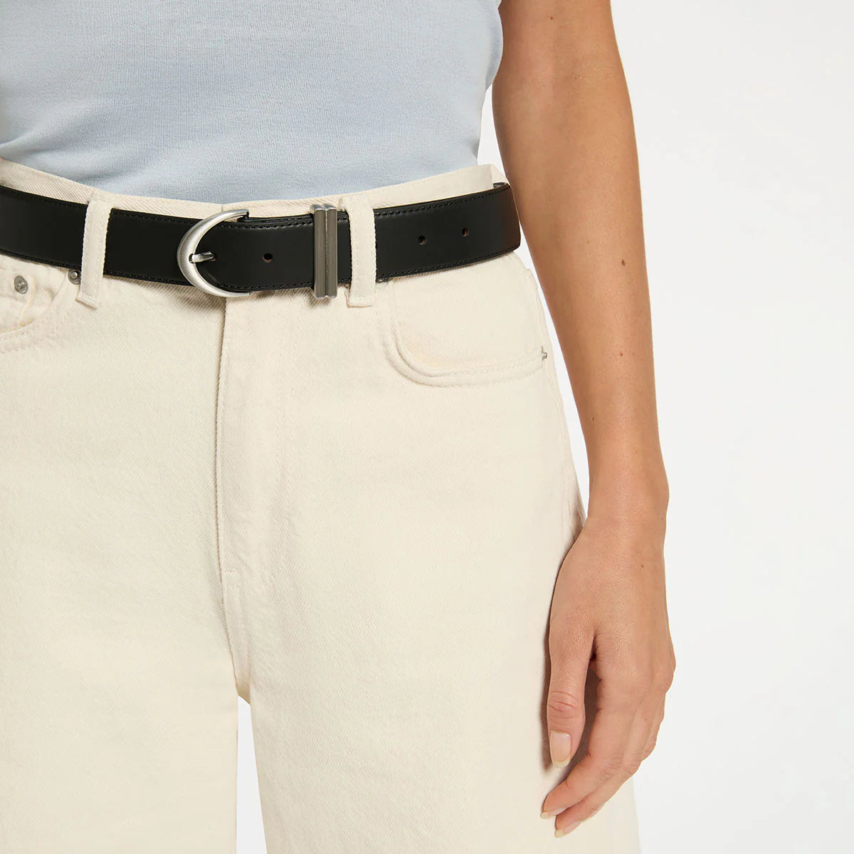 Under Your Spell Belt - Black Nappa / Silver