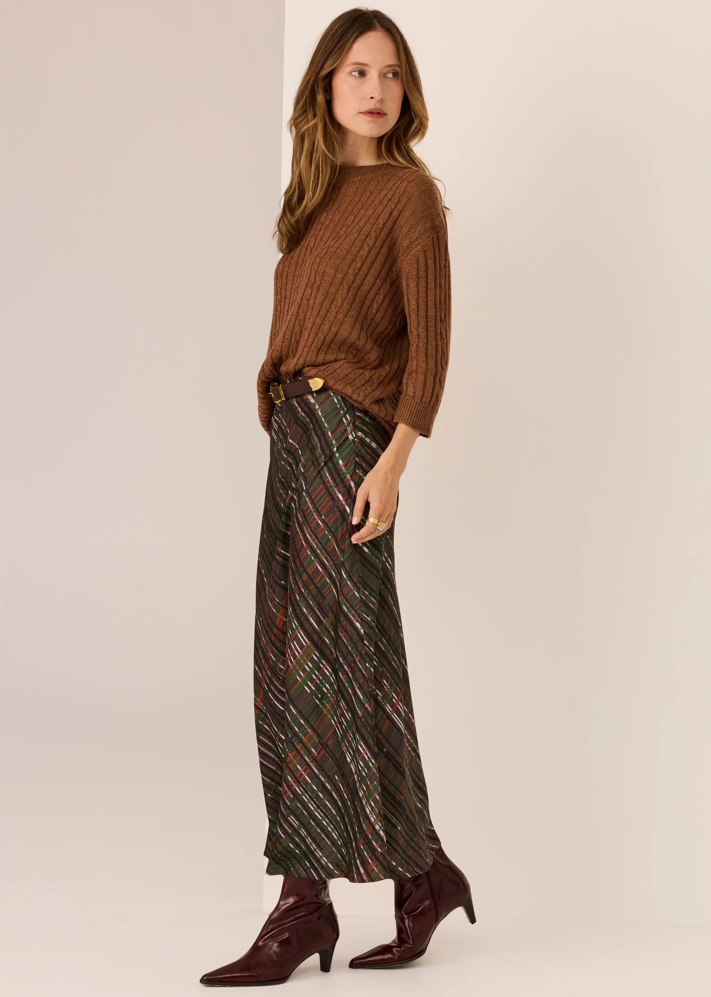 Vaun Cable Knit Tee - Toffee